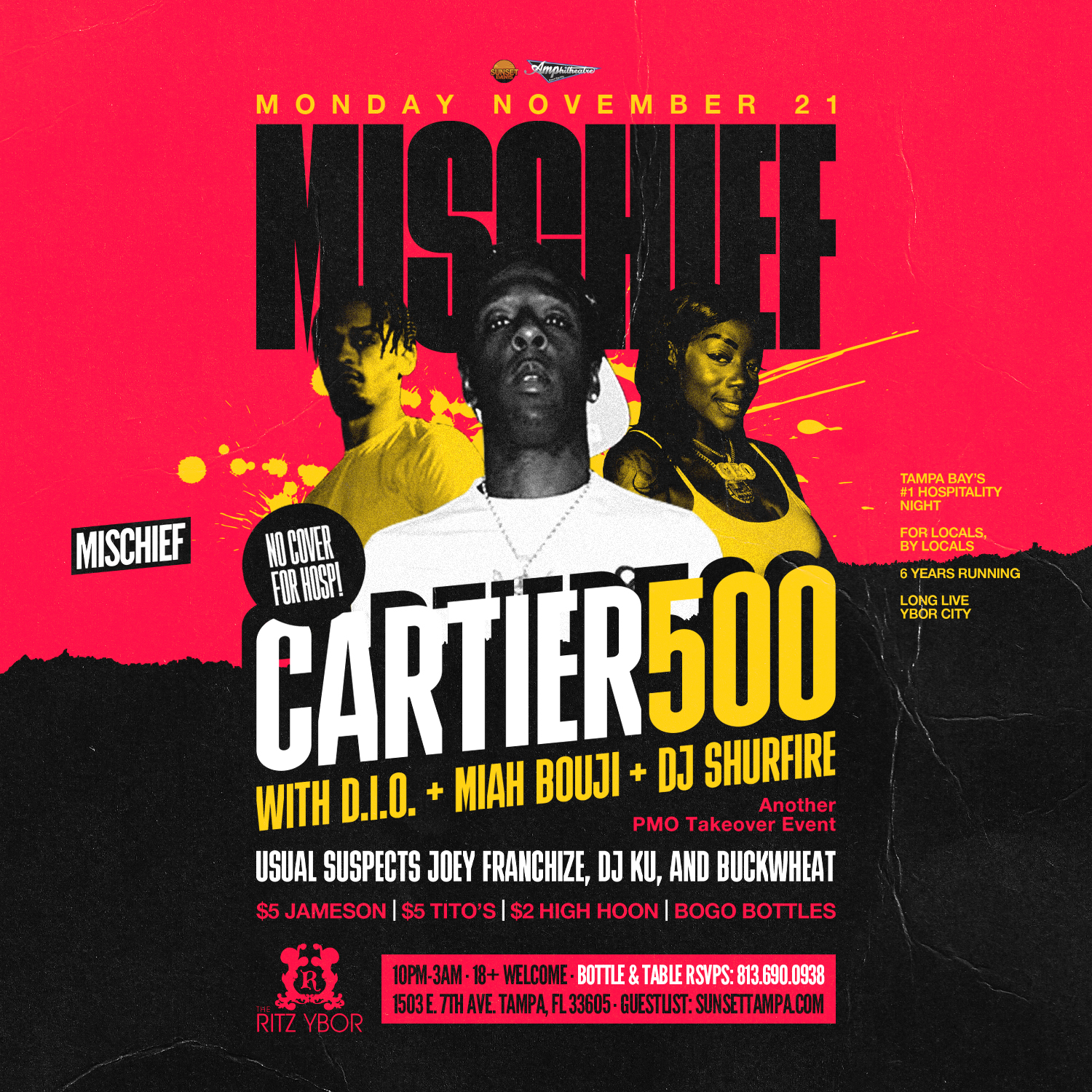 CARTIER 500 for Mischief Mondays at The RITZ Ybor 11 21 2022